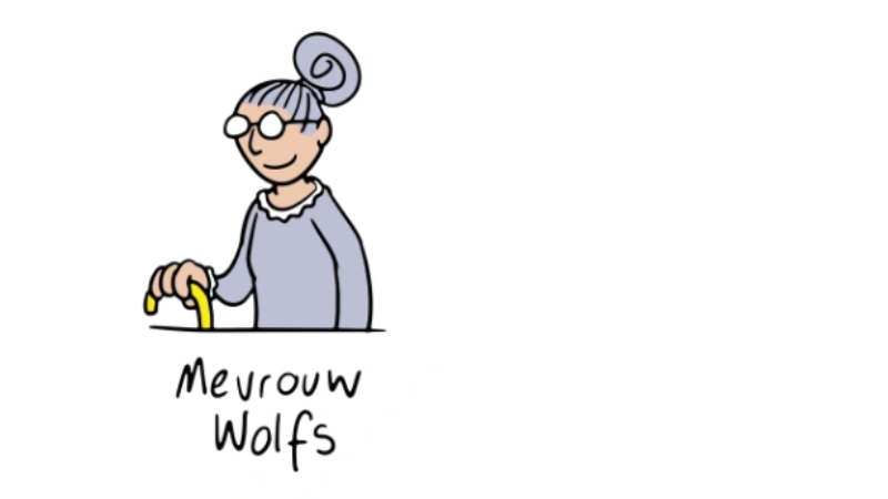 Cartoon van Mevrouw Wolfs