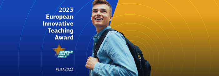 Campagnebeeld EITA van een jongen met een rugzak