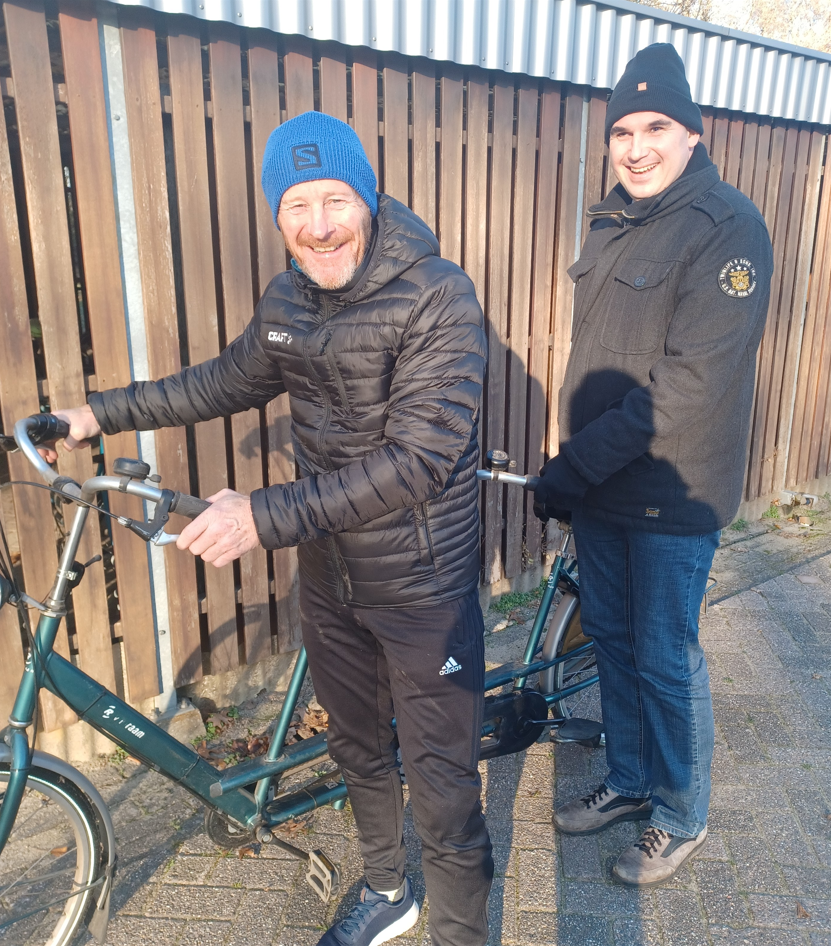 Hans en Jos met tandem Hans en Jos met tandem